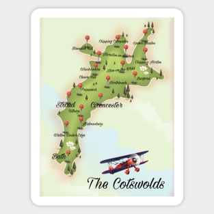 Cotswolds England travel map Sticker